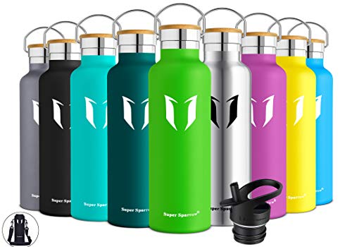 Super Sparrow Botella de Agua aislada al vacío de Acero Inoxidable, diseño de Pared Doble, Boca estándar - 750ml - Eco Friendly & BPA Gratis - para Correr, Gimnasio, Yoga, Ciclismo