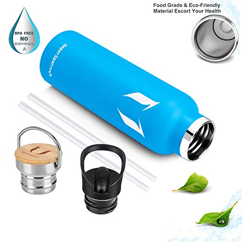 Super Sparrow Botella de Agua aislada al vacío de Acero Inoxidable, diseño de Pared Doble, Boca estándar - 750ml - Eco Friendly & BPA Gratis - para Correr, Gimnasio, Yoga, Ciclismo