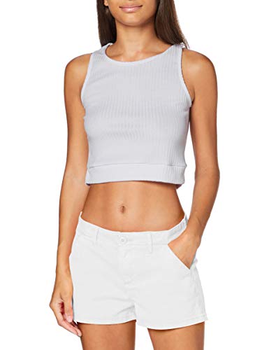 Superdry Chino Hot Short Pantalones Cortos, Blanco (Optic 01c), M para Mujer