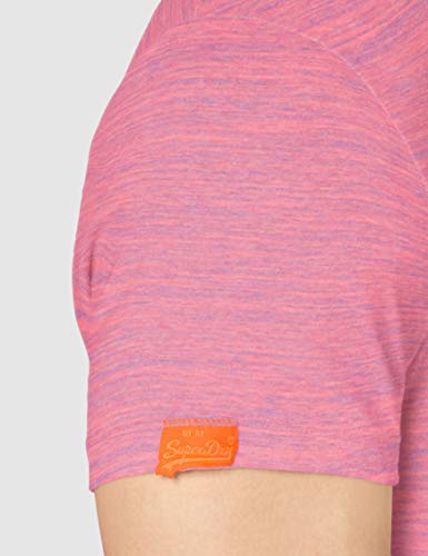 Superdry OL Vintage Emb Crew Camiseta, Rosa (Neon Pink Space Dye T3b), L para Hombre