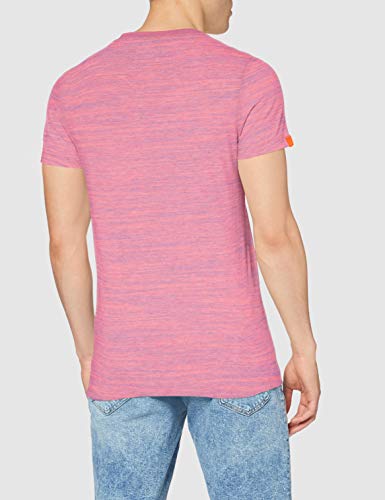 Superdry OL Vintage Emb Crew Camiseta, Rosa (Neon Pink Space Dye T3b), L para Hombre