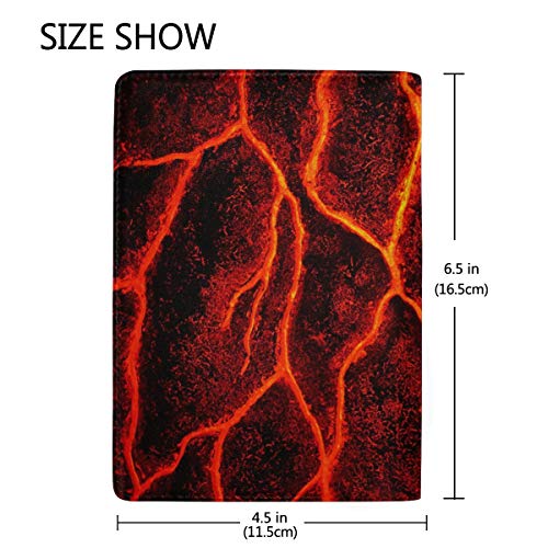 Superficie de lava volcánica Magma textura portátil cuero pasaporte titular caso para equipaje de viaje un bolsillo