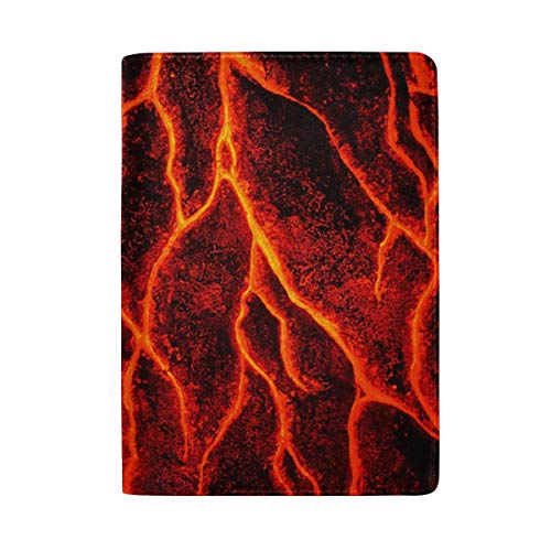 Superficie de lava volcánica Magma textura portátil cuero pasaporte titular caso para equipaje de viaje un bolsillo