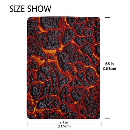 Superficie de lava volcánica Magma textura portátil cuero pasaporte titular caso para equipaje de viaje un bolsillo