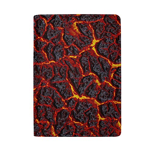 Superficie de lava volcánica Magma textura portátil cuero pasaporte titular caso para equipaje de viaje un bolsillo