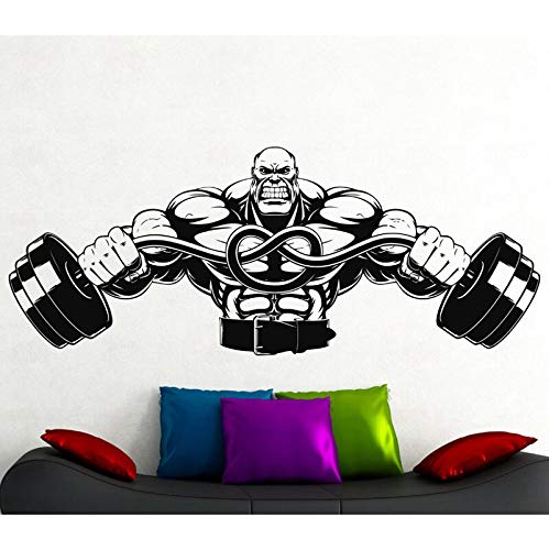 supmsds Gran Gimnasio Etiqueta de la Pared Pegatinas de Fitness Sala de Deportes decoración de la Pared Interior del hogar gráficos de Pared decoración Vinilo Etiqueta de la Pared studio63x160.5cm