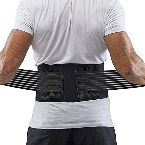 Supportiback Cinturón lumbar para terapia de postura – cinturón de apoyo de la parte baja de la espalda – con paneles de malla lavables, ajustable, correas antideslizantes – ligero y bajo