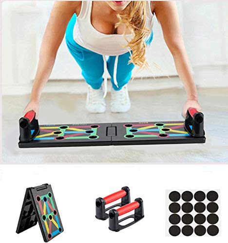 Surplex 9 en 1 Push Up Rack Board System Plegable Push Up Tabla Board Fitness Entrenamiento Gimnasio Ejercicio Stands para el Aptitud Ejercicio Entrenamiento Muscular del Cuerpo Deporte Gimnasio hogar