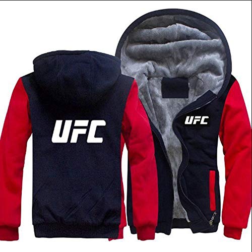 SUSU UFC Imprimir Sudaderas Unisex Jersey Sudadera con Cremallera con Capucha del Invierno Ocasional Caliente Chaquetas Largas De La Manga A-XXL