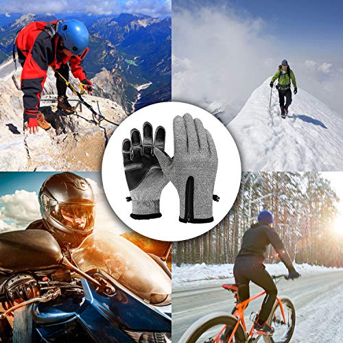 Suxman Guantes Moto Invierno, Guantes Touch Screen Gimnasio de Dedo Completo a Prueba del Viento para Ejercicio Motociclismo, Ciclismo, Combate,por Hombres y Mujeres