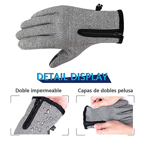 Suxman Guantes Moto Invierno, Guantes Touch Screen Gimnasio de Dedo Completo a Prueba del Viento para Ejercicio Motociclismo, Ciclismo, Combate,por Hombres y Mujeres