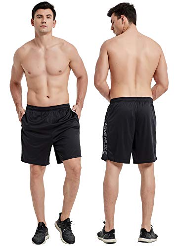 Suyye - Pantalones cortos deportivos para hombre, 7 pulgadas, con bolsillos - Multi - Large