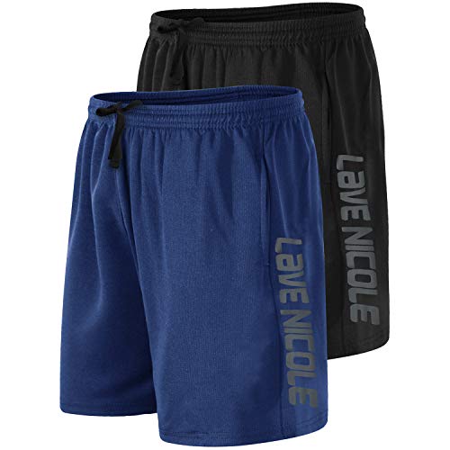 Suyye - Pantalones cortos deportivos para hombre, 7 pulgadas, con bolsillos - Multi - Large