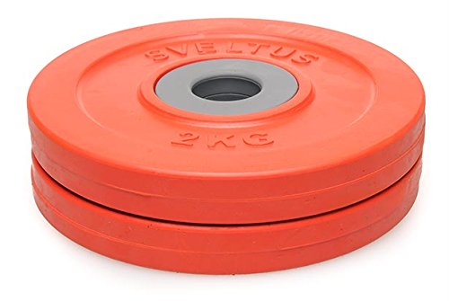 Sveltus Discos Fit'us 2 kg Adulto Unisex, Rojo, Diám. Aprox. 16,5 cm.