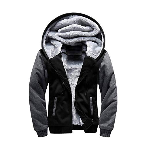 SwissWell Sudadera de Lana con Capucha para Hombre, Suéter para Hombre, Abrigo de Invierno y Deportes, Sudaderas con Cremallera para Hombre, Chaquetas para Deportes, Fitness, Recreación, Vida Diaria