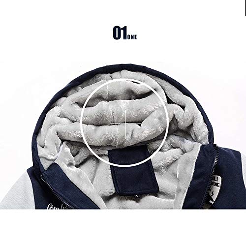 SwissWell Sudadera de Lana con Capucha para Hombre, Suéter para Hombre, Abrigo de Invierno y Deportes, Sudaderas con Cremallera para Hombre, Chaquetas para Deportes, Fitness, Recreación, Vida Diaria