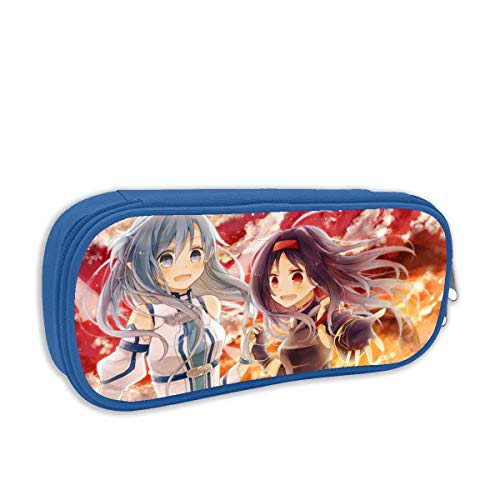 Sword Art Online Estuche para lápices con cremallera Bolsa de almacenamiento para bolígrafos Papelería para estudiantes Azul`A1Z6