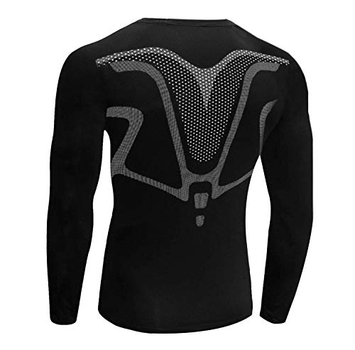 Sykooria Camiseta de Compresión Deportiva para Hombre, Camisa Deportiva Básica de Manga Larga Transpirable y de Secado Rápido, Correr Gym Entrenamiento Ciclismo