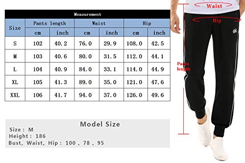 Sykooria Pantalones Largos Deportivos para Hombre Pantalón Chándal de Algodón Cintura Ajustable con Bolsillo y Raya Jogger Fitness Correr Casual