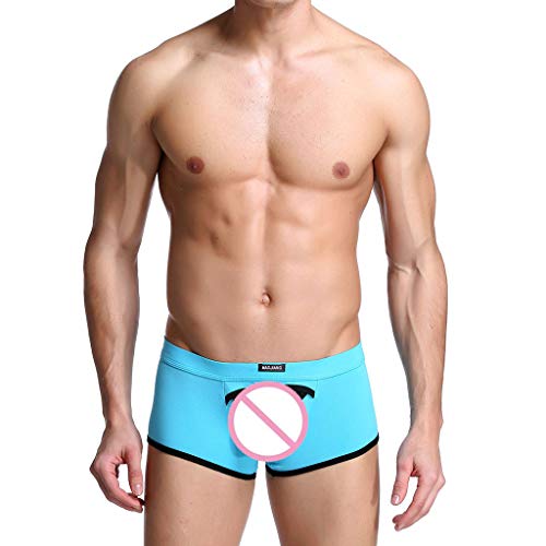 Sylar Bóxer Hombre,Hombres Sexy Doble Camiseta Transpirable Sexy Ropa Interior Ropa Interior Cotton Calzoncillos,Boxers For Leisure Portes Fitness Correr