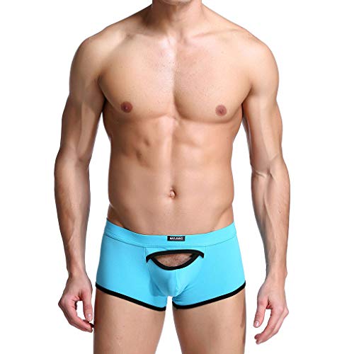 Sylar Bóxer Hombre,Hombres Sexy Doble Camiseta Transpirable Sexy Ropa Interior Ropa Interior Cotton Calzoncillos,Boxers For Leisure Portes Fitness Correr