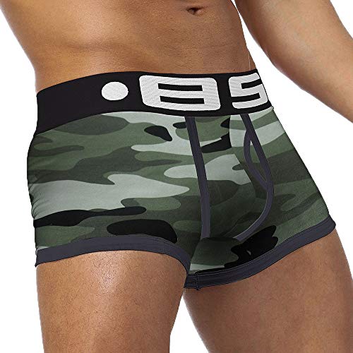 Sylar Calzoncillos para Hombre,Calzoncillos Boxeador Camuflaje Transpirables para Hombres Sexy Gris Ropa Interior Cotton Calzoncillos,Boxers For Leisure Portes Fitness Correr