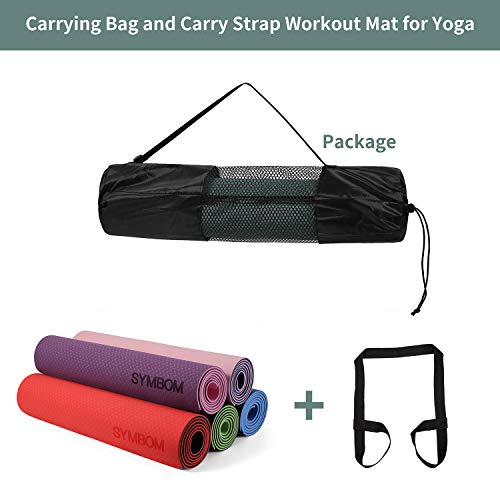 Symbom Esterilla Deporte, colchoneta Esterilla Yoga Antideslizante Colchoneta de Pilates Colchoneta Deportiva para Gimnasio en casa y Entrenamiento 180x61x0.6cm