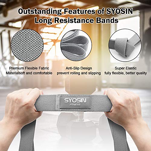 SYOSIN Bandas Elásticas Fitness, Bandas de Resistencia Musculacion, 3 Nivel de Resistencia para Gluteos, Cadera, Piernas, Brazos, Yoga, Pilates, Crossfit con Bolsa de Almacenamiento (Grey)