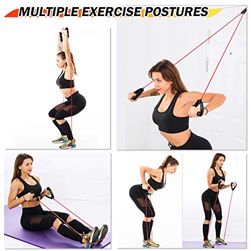 SYOSIN Elásticos de fitness, Banda de resistencia al ejercicio con tubo Profesional, Ideal for Physical Therapy, Strength Training, Muscle Toning, Bolsa de almacenamiento de anclaje de puerta incluida