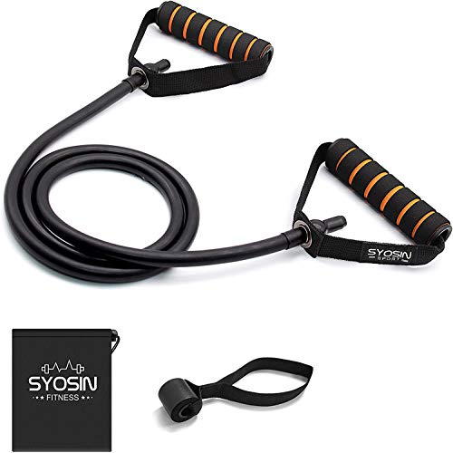 SYOSIN Elásticos de fitness, Banda de resistencia al ejercicio con tubo Profesional, Ideal for Physical Therapy, Strength Training, Muscle Toning, Bolsa de almacenamiento de anclaje de puerta incluida