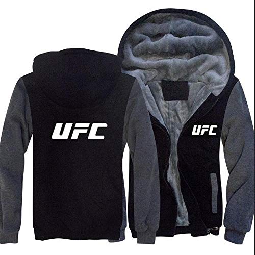 SYPT UFC Imprimir Sudaderas con Capucha del Invierno Ocasional con Cremallera con Capucha Caliente Chaquetas Largas De La Manga 3-XXL