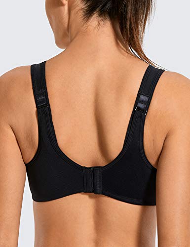 SYROKAN - Sujetador Deportivo con Aros Preformado Tallas Grandes Run para Mujer Negro ES:110E (EU 95E)