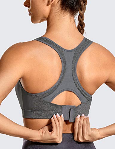 SYROKAN - Sujetador Deportivo de Alto Impacto para Mujer Gris ES:95C (EU 80C)