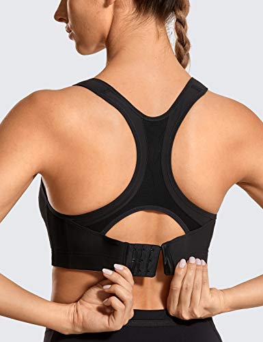 SYROKAN - Sujetador Deportivo de Alto Impacto para Mujer Negro ES:95B (EU 80B)