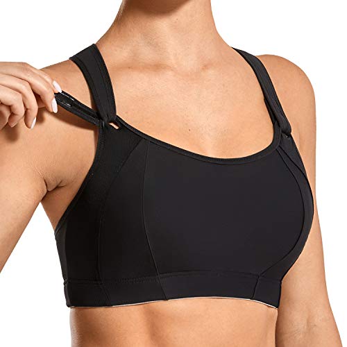 SYROKAN - Sujetador Deportivo de Alto Impacto para Mujer Negro ES:95B (EU 80B)