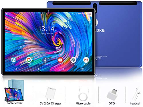 Tablet 10 Pulgadas Android 9 Pie 4G LTE Call 4GB RAM +64GB ROM Tableta- Certificación Google GMS- Quad Core 8000mAh 8MP Ultrar-Rápido Tablets Type-C Dual SIM / WiFi /Bluetooth/ OTG/GPS/Netfilix (azul)