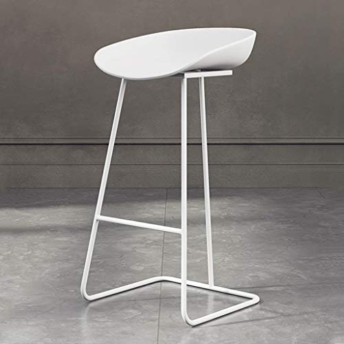 Taburete de Bar Arte de Hierro Desayuno Silla Alta con Las piernas de Soporte Blanco para café/Dormitorio/Sala de Estar/balcón (Altura sentada: 65/70 / 75cm)