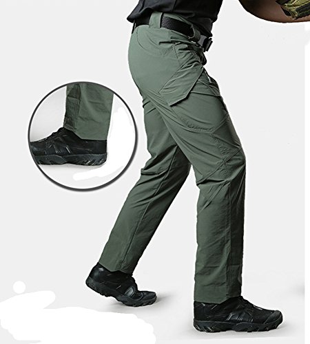 TACVASEN Pantalones de cargo para hombre, elásticos, pantalones de trabajo, para exteriores, para paintball, airsoft, para verano, tiempo libre, campo, militar, verde