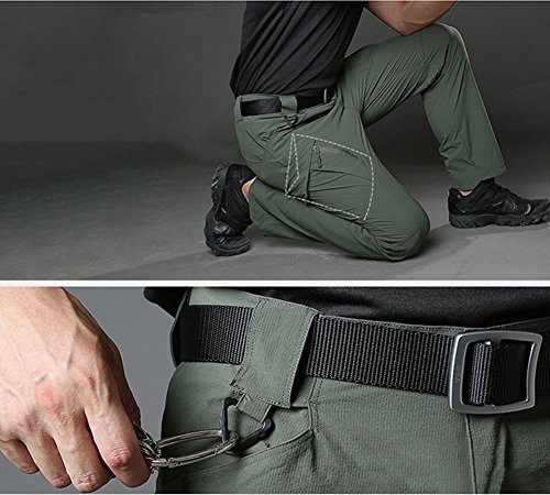 TACVASEN Pantalones de cargo para hombre, elásticos, pantalones de trabajo, para exteriores, para paintball, airsoft, para verano, tiempo libre, campo, militar, verde