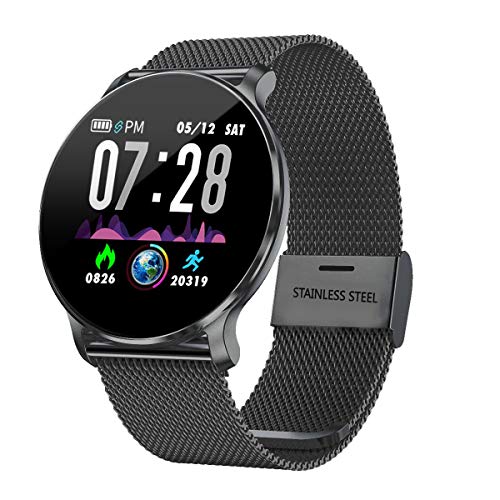 TagoBee TB11 Smartwatch Bluetooth IP68 Pulsera Inteligente Impermeable Reloj Movil HD Touch Screen Fitness Tracker Compatible con Android y iOS para Hombres Mujeres (Negro)