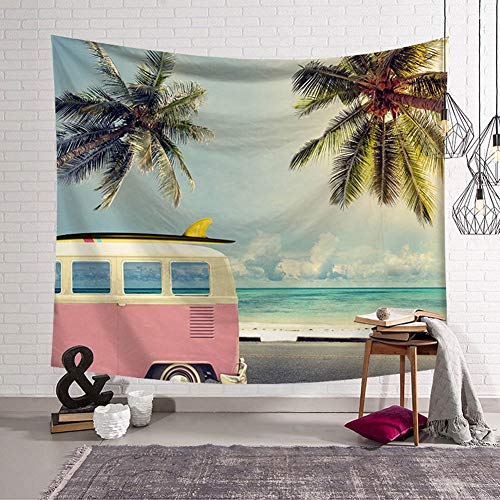 Tapiz de ciudad dulce Bohemia colgante de pared paisaje costero tapices de pared de palma de coco Tenture Murale mandala toalla de playa estera de yoga tapiz de fondo tela decorativa A1 150x200cm