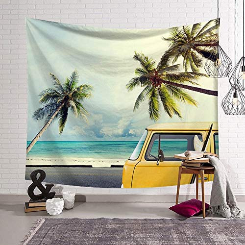 Tapiz de ciudad dulce Bohemia colgante de pared paisaje costero tapices de pared de palma de coco Tenture Murale mandala toalla de playa estera de yoga tapiz de fondo tela decorativa A1 150x200cm