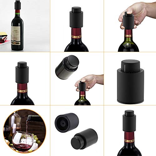 Tapones de Botella para Champán/vino, 2 Unidades, Tapón de Vacío con Marcador de Fecha, Reutilizables, Tapón de Botella de Vino, Bomba de Vacío de Corcho, el Mejor Regalo para Los Amantes del Vino