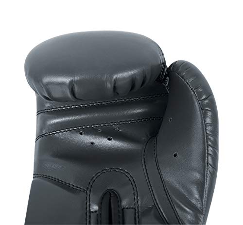 Tapout Guantes Boxeo Hombre Dura-Leather PU Training Sparring Classic (Gris, 12 oz)