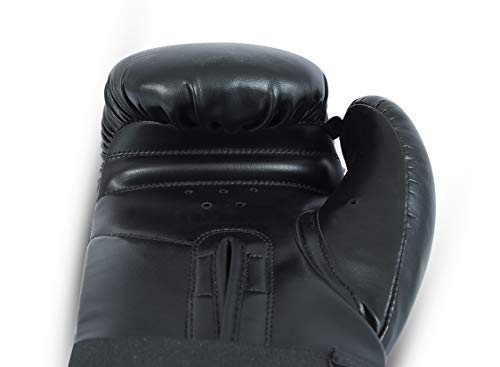 Tapout Guantes Boxeo Hombre Dura-Leather PU Training Sparring Classic (Negro, 14 oz)