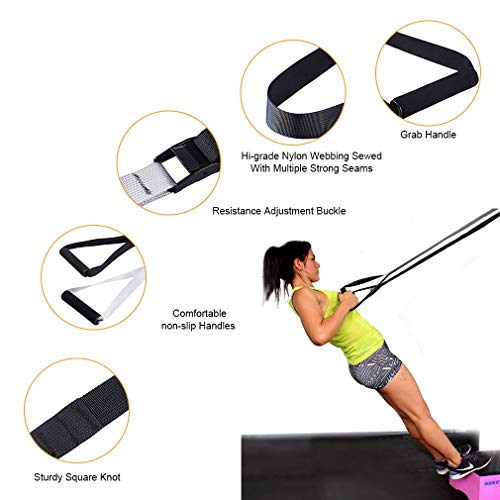 Tapusen Kit de Entrenamiento físico - Kit de Entrenamiento de suspensión Gimnasio Profesional Correas de Entrenamiento físico para Ejercicios de Gimnasio en el hogar (Simple y liviano)