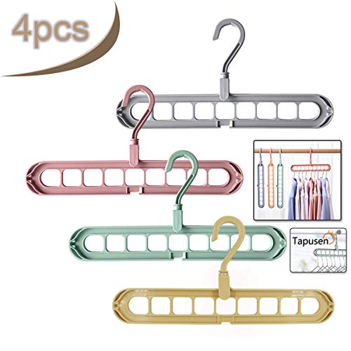 Tapusen Magic Hanger - Perchas Que ahorran Espacio Percha en Cascada Percha Plegable Multifuncional Armario Ahorro de Espacio Diseño Innovador Percha para Organizador (4PCS)