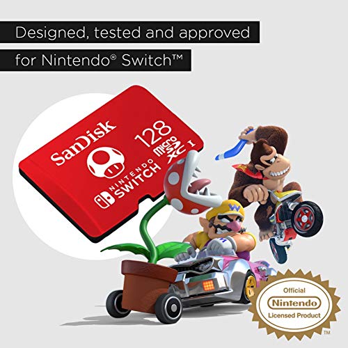 Tarjeta SanDisk microSDXC UHS-I para Nintendo Switch 128GB, Producto con Licencia de Nintendo