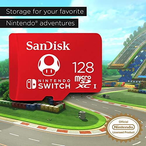 Tarjeta SanDisk microSDXC UHS-I para Nintendo Switch 128GB, Producto con Licencia de Nintendo