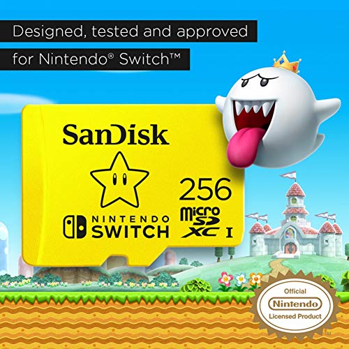 Tarjeta SanDisk microSDXC UHS-I para Nintendo Switch 256GB, Producto con Licencia de Nintendo